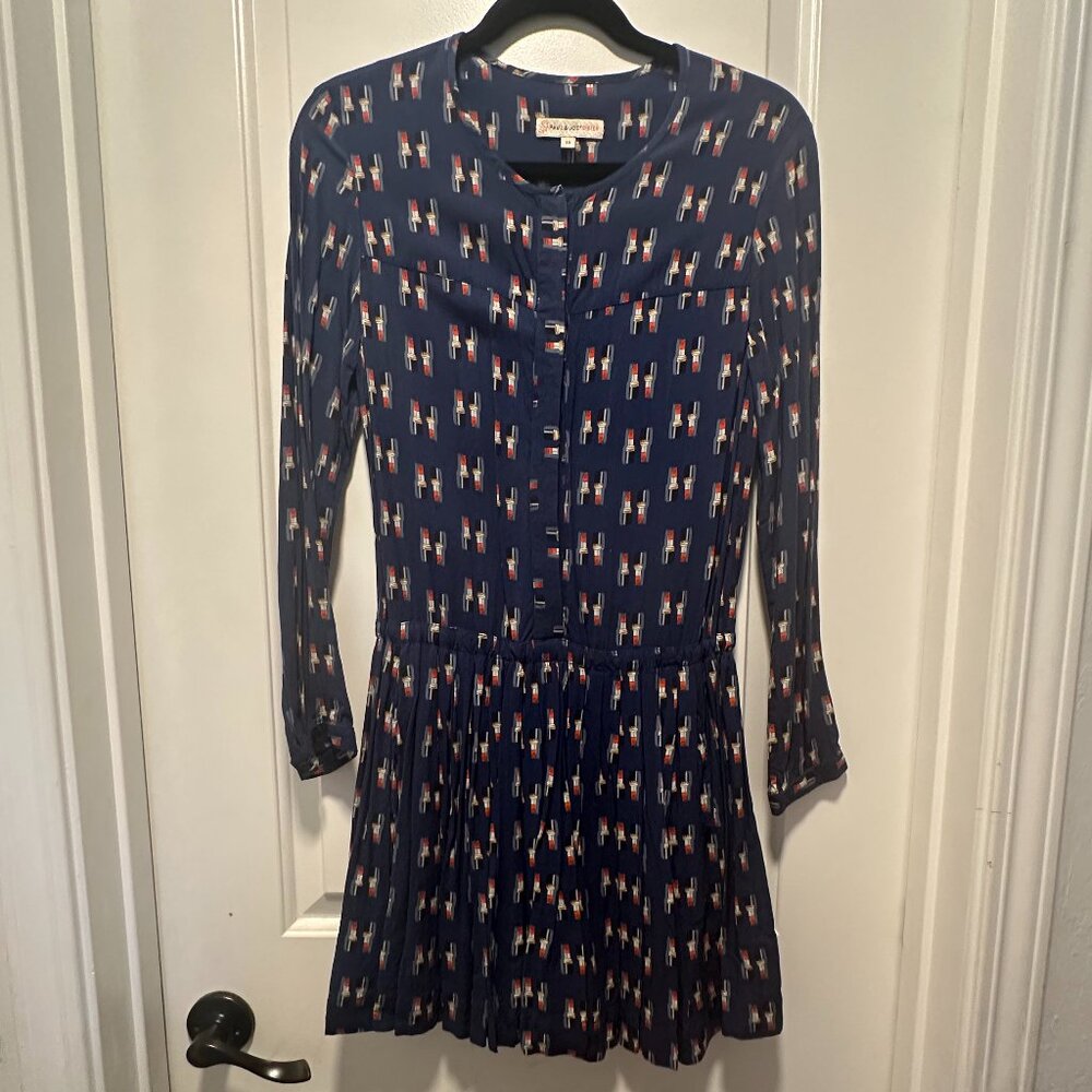 Paul&Joe Sister Lipstick Print Long-Sleeves Dress